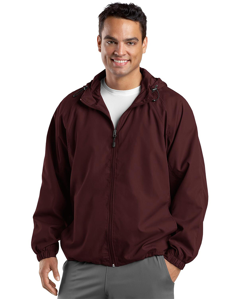 Sport-Tek  Embroidered Men's Hooded Weather Resistant Jacket Thumb