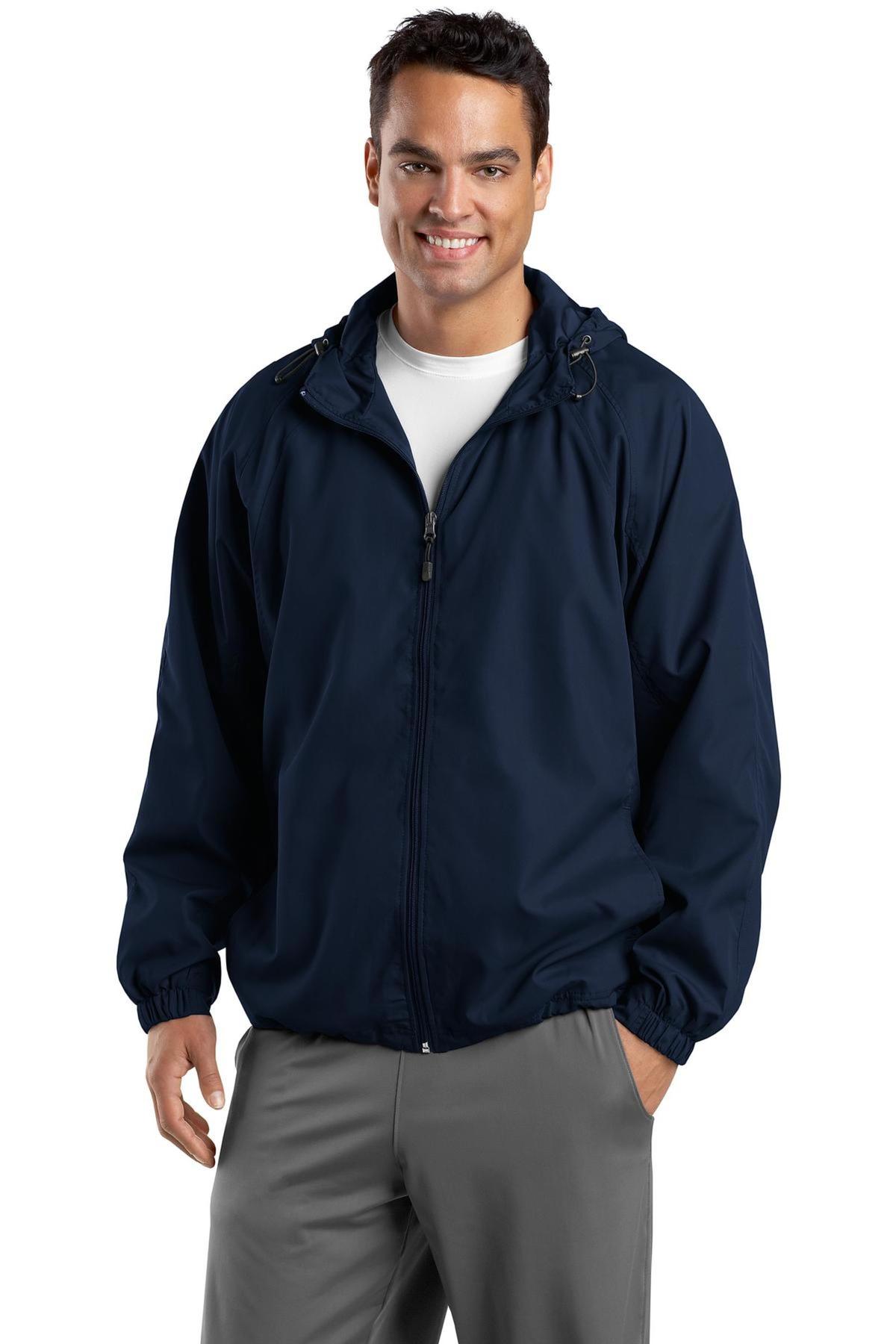 Sport-Tek Embroidered Men's Hooded Weather Resistant Jacket - Queensboro