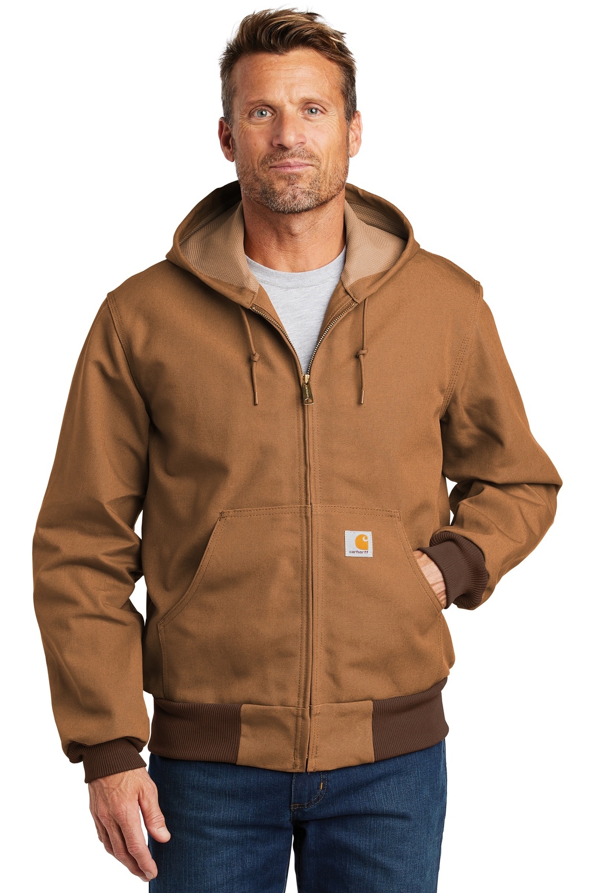 Carhartt Embroidered Men's Thermal-Lined Duck Active Jacket - Queensboro