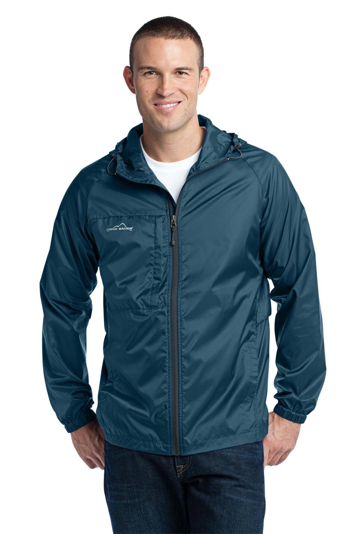 Eddie Bauer Embroidered Men's Packable Shell Jacket - Queensboro