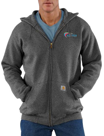 Printed Carhartt Hooded Zip-Front Sweatshirt