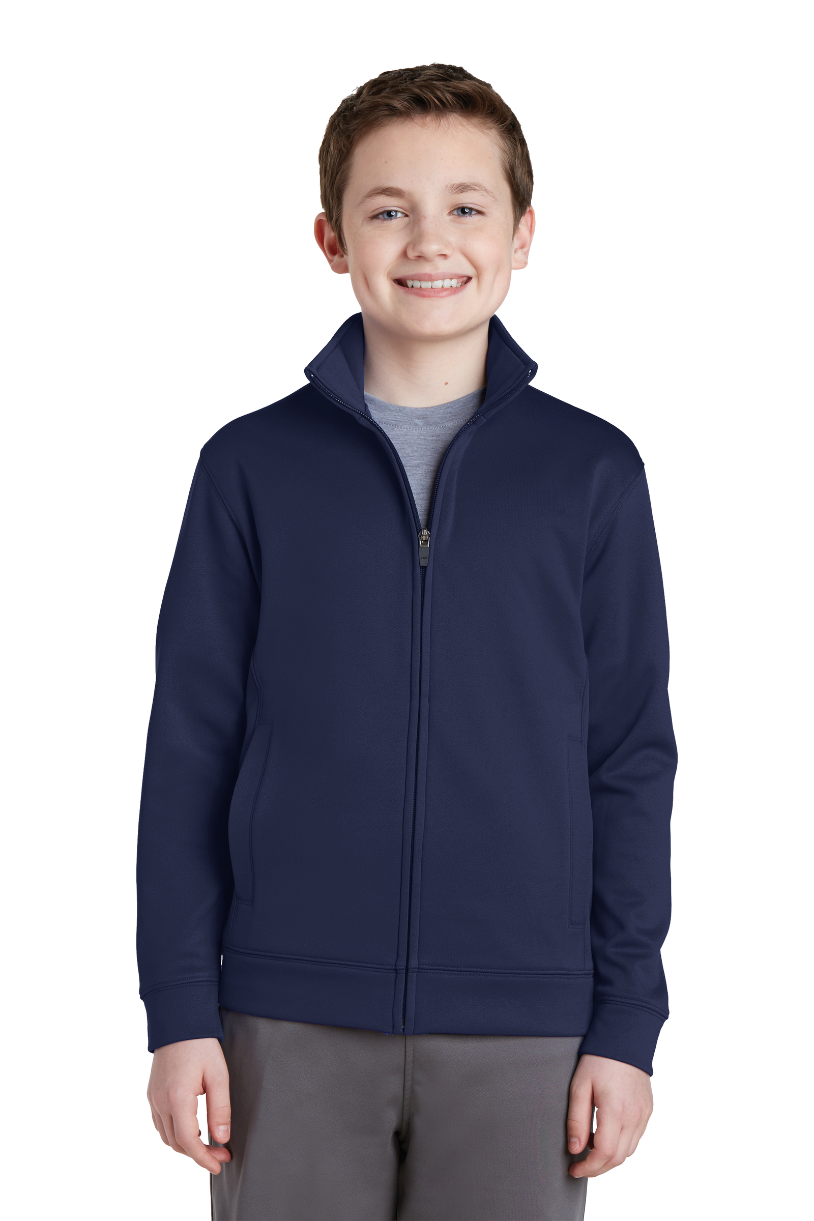 Sport-Tek Embroidered Youth Sport-Wick Fleece Full-Zip Jacket