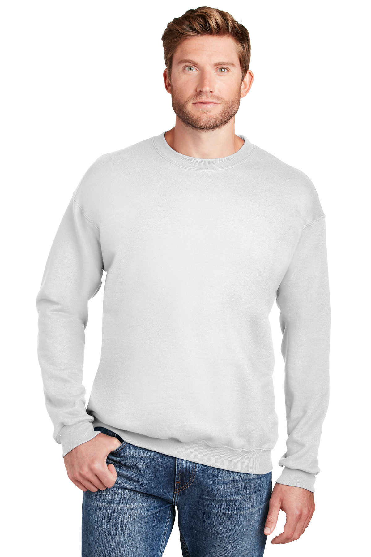 Hanes Embroidered Men's Ultimate Cotton Crewneck Sweatshirt Thumb