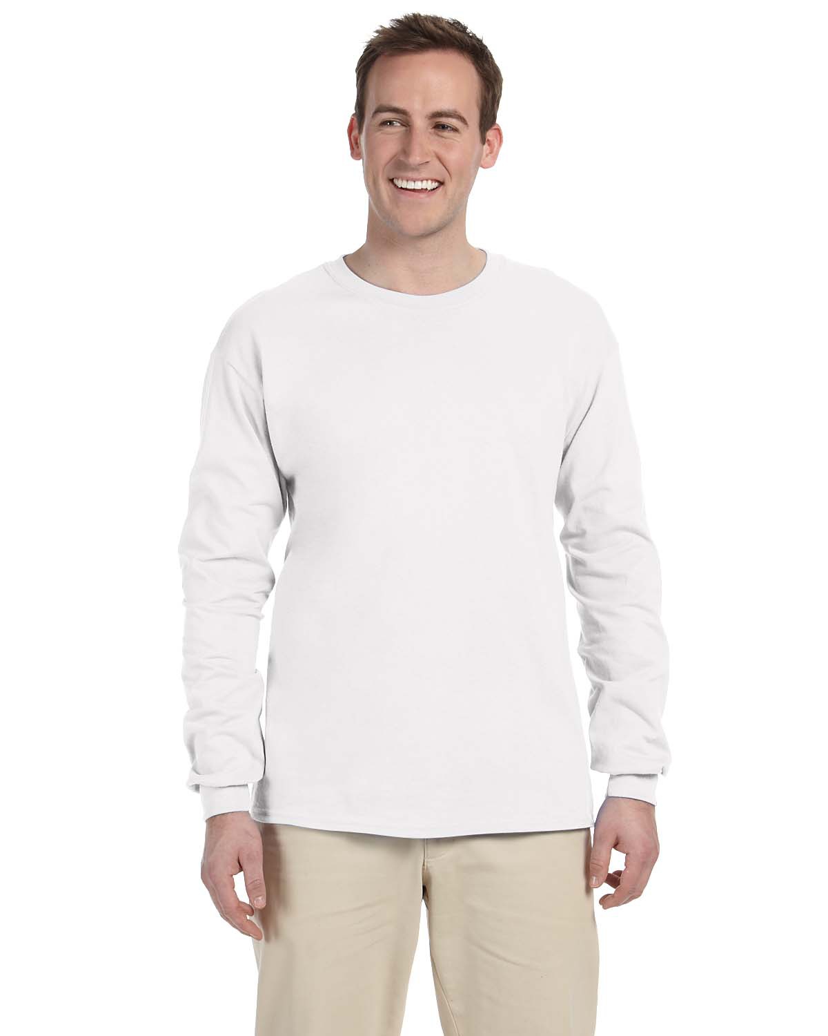 mens plain white long sleeve t shirt