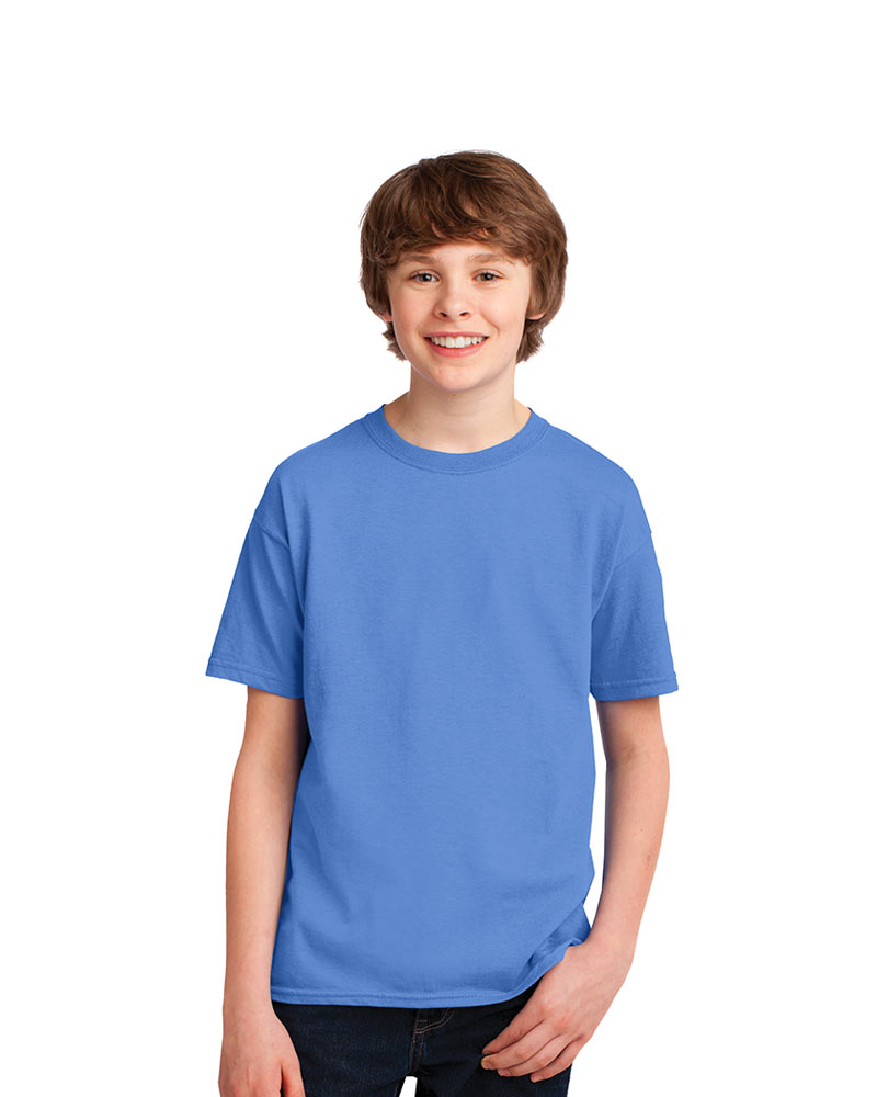 Product Image - Gildan Youth Ultra Cotton Tee, white, red, royal, black, navy, ash, cotton, jersey, pre-shrunk, full-body, youth tees, children's tee, knit
