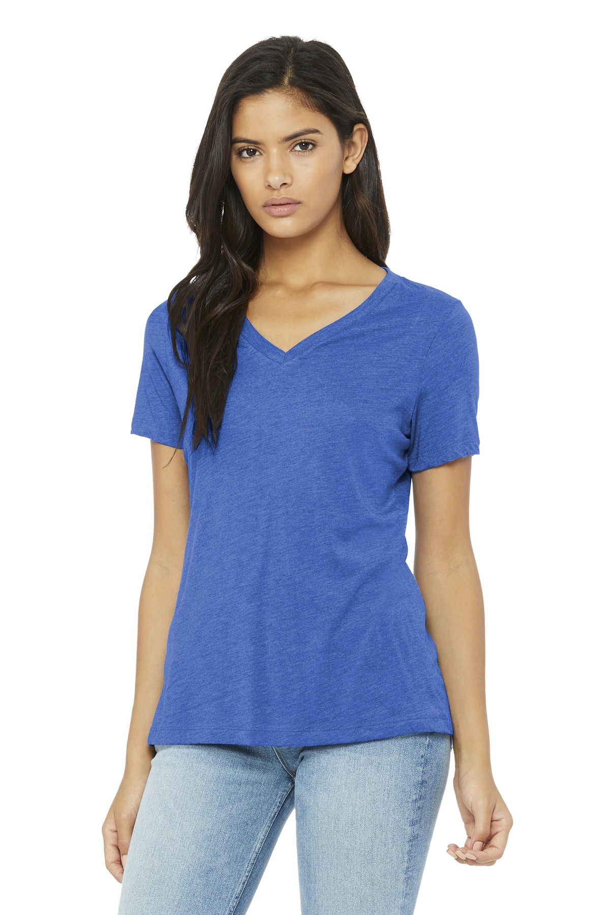 Bella+Canvas Embroidered Women's Relaxed Short Sleeve V-Neck Tee Thumb