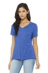 Bella + Canvas Printed Women's Relaxed Short Sleeve V-Neck Tee Thumb