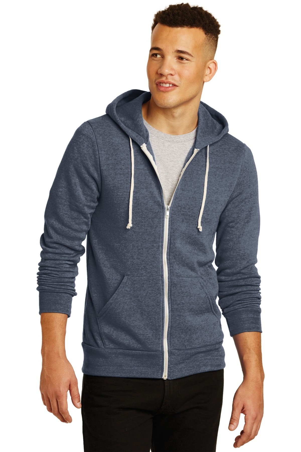 Alternative Embroidered Men's Rocky EcoFleece Zip Hoodie Queensboro