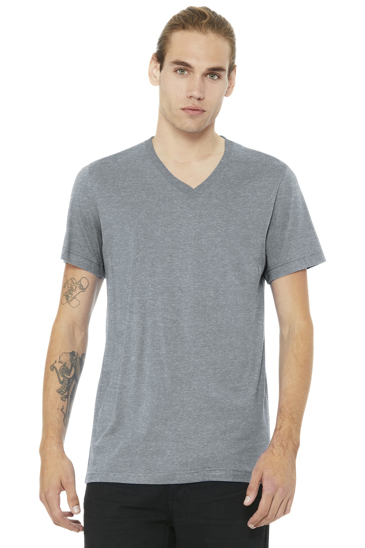 Bella+Canvas Printed Men's Jersey Short Sleeve V-Neck Tee Thumb