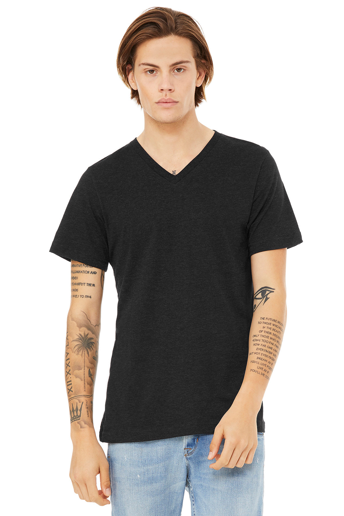 Bella+Canvas Printed Men's Jersey Short Sleeve V-Neck Tee | T-Shirts ...