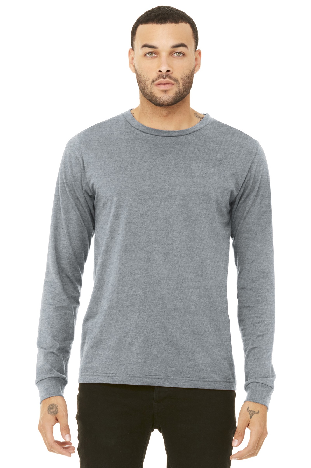 Bella+Canvas Embroidered Men's Long Sleeve Tee Thumb