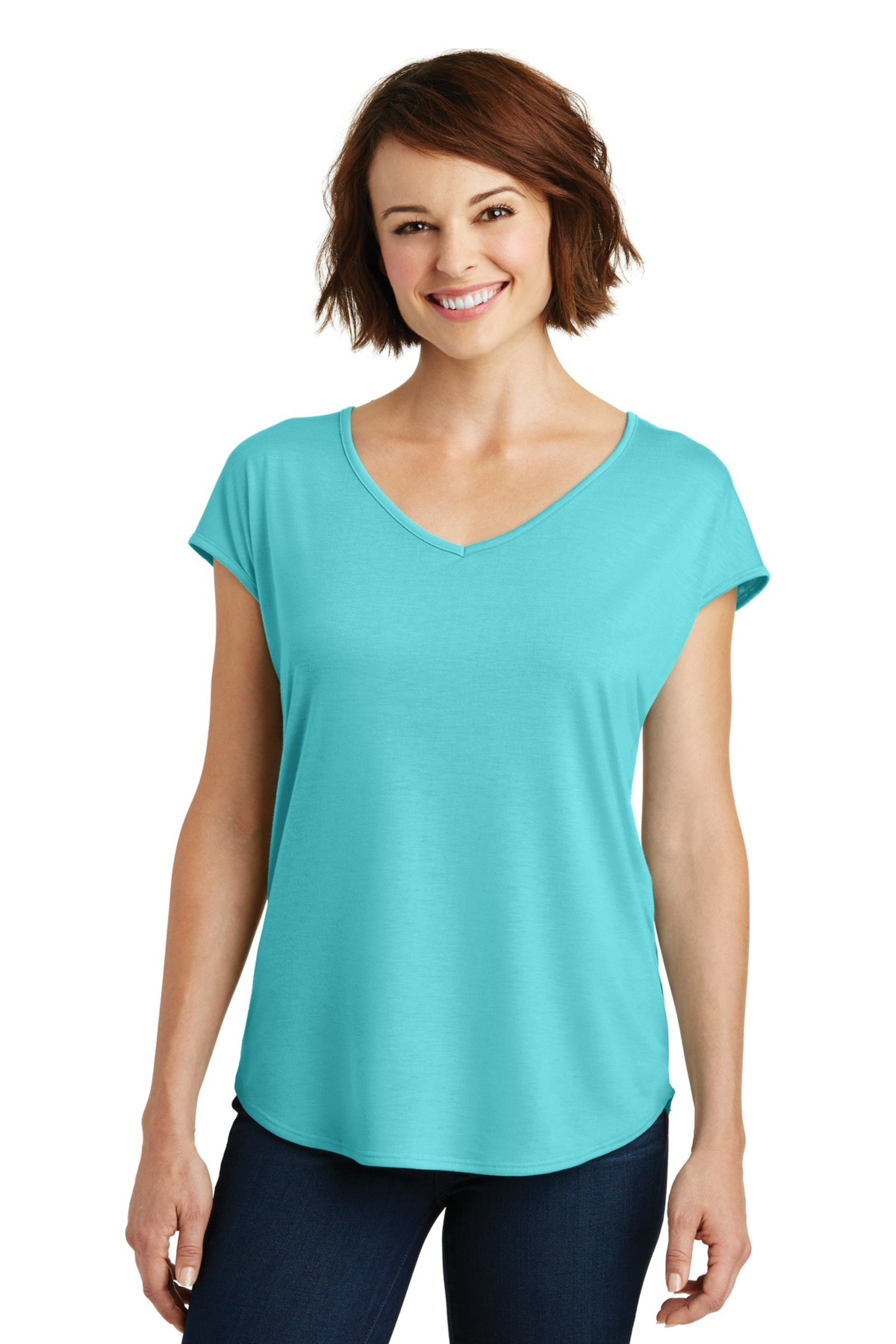 District Embroidered Women's Drapey Cross-Back Tee