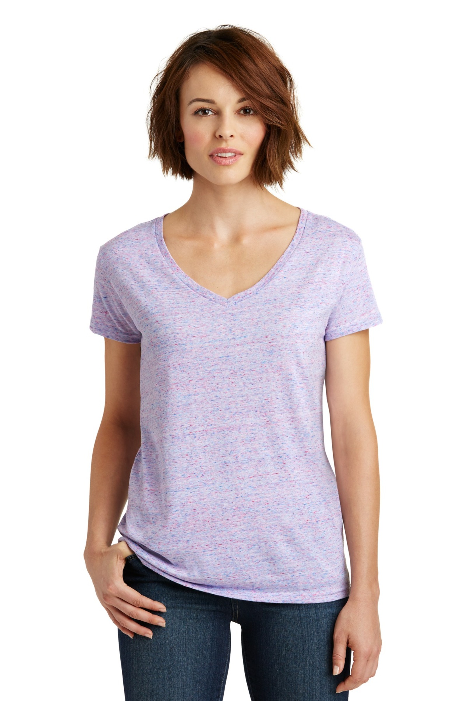  District Made Printed Women's Cosmic Relaxed V-Neck Tee
