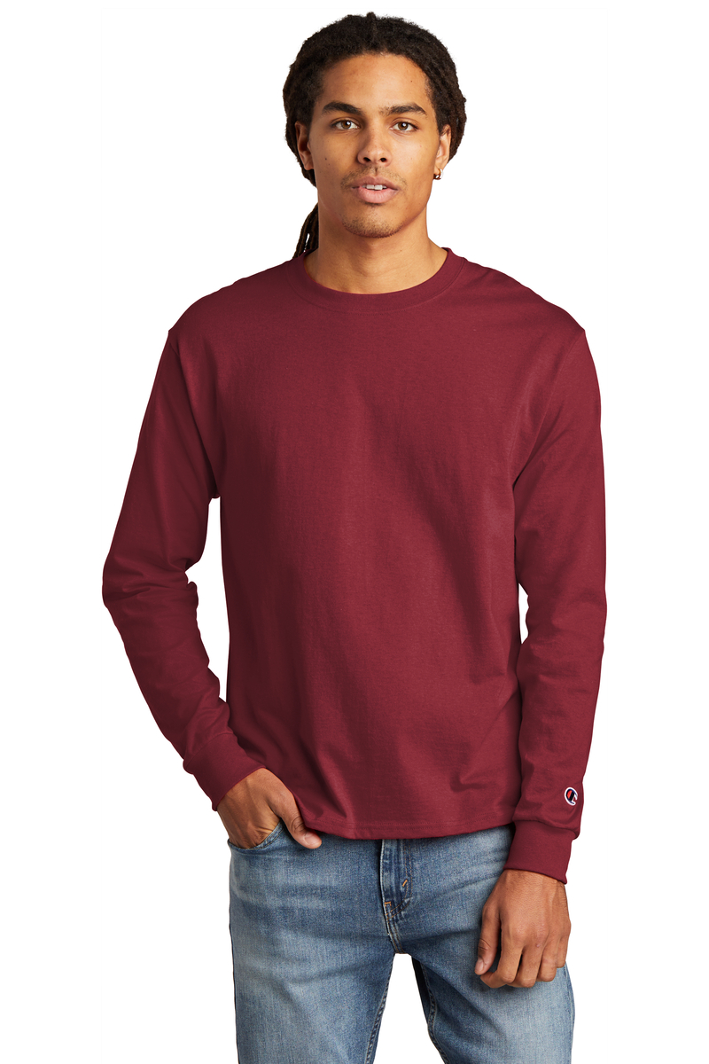 Champion Embroidered Men's Heritage 5.2-Oz. Jersey Long Sleeve Tee