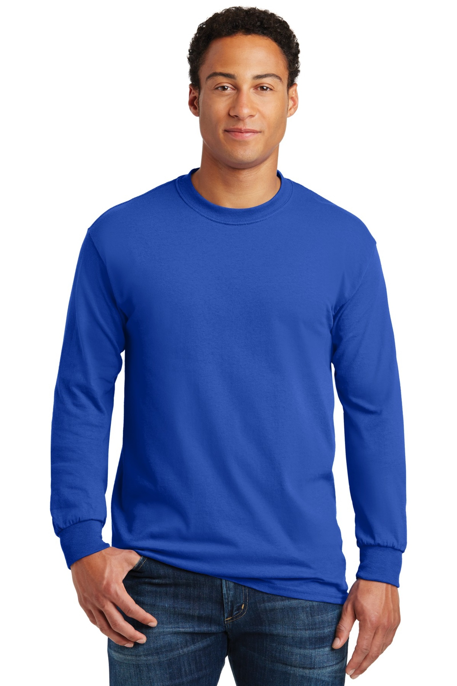 Gildan Embroidered Men's Heavy Cotton 100% Cotton Long Sleeve T