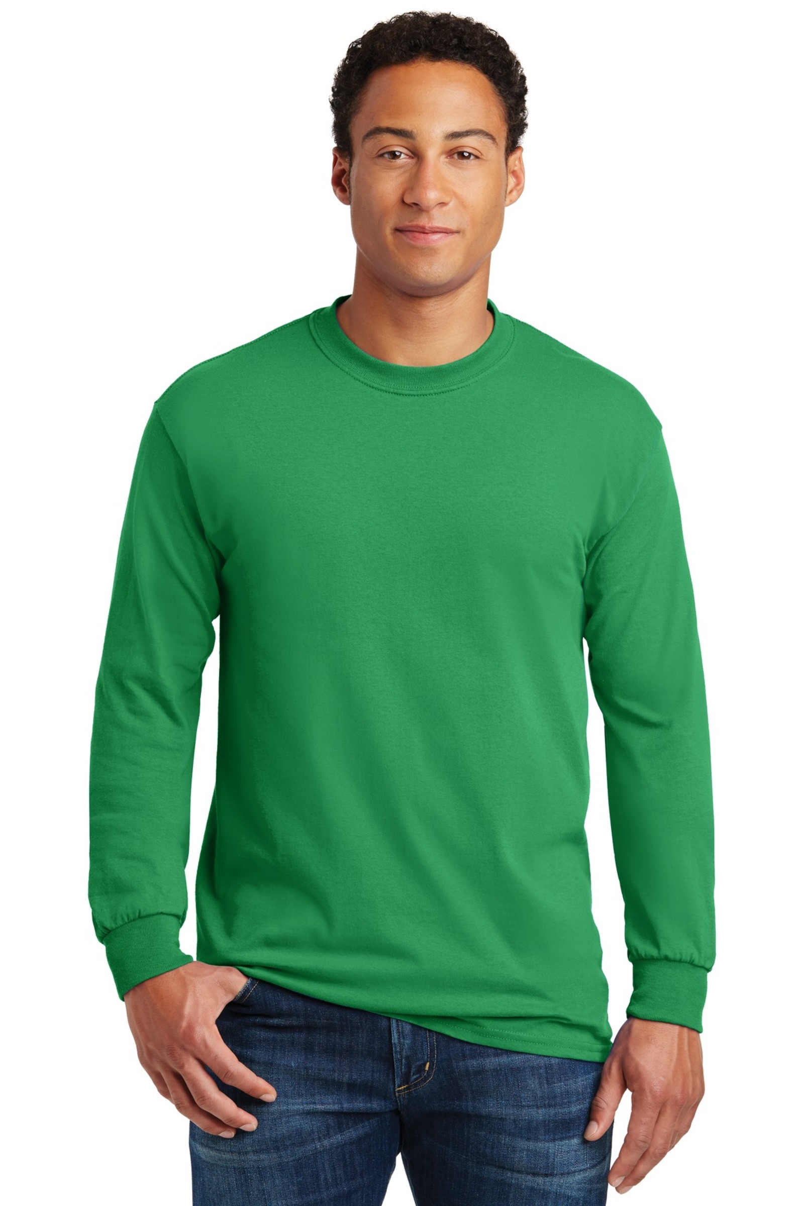 Gildan Embroidered Men's Heavy Cotton 100% Cotton Long Sleeve T-Shirt ...