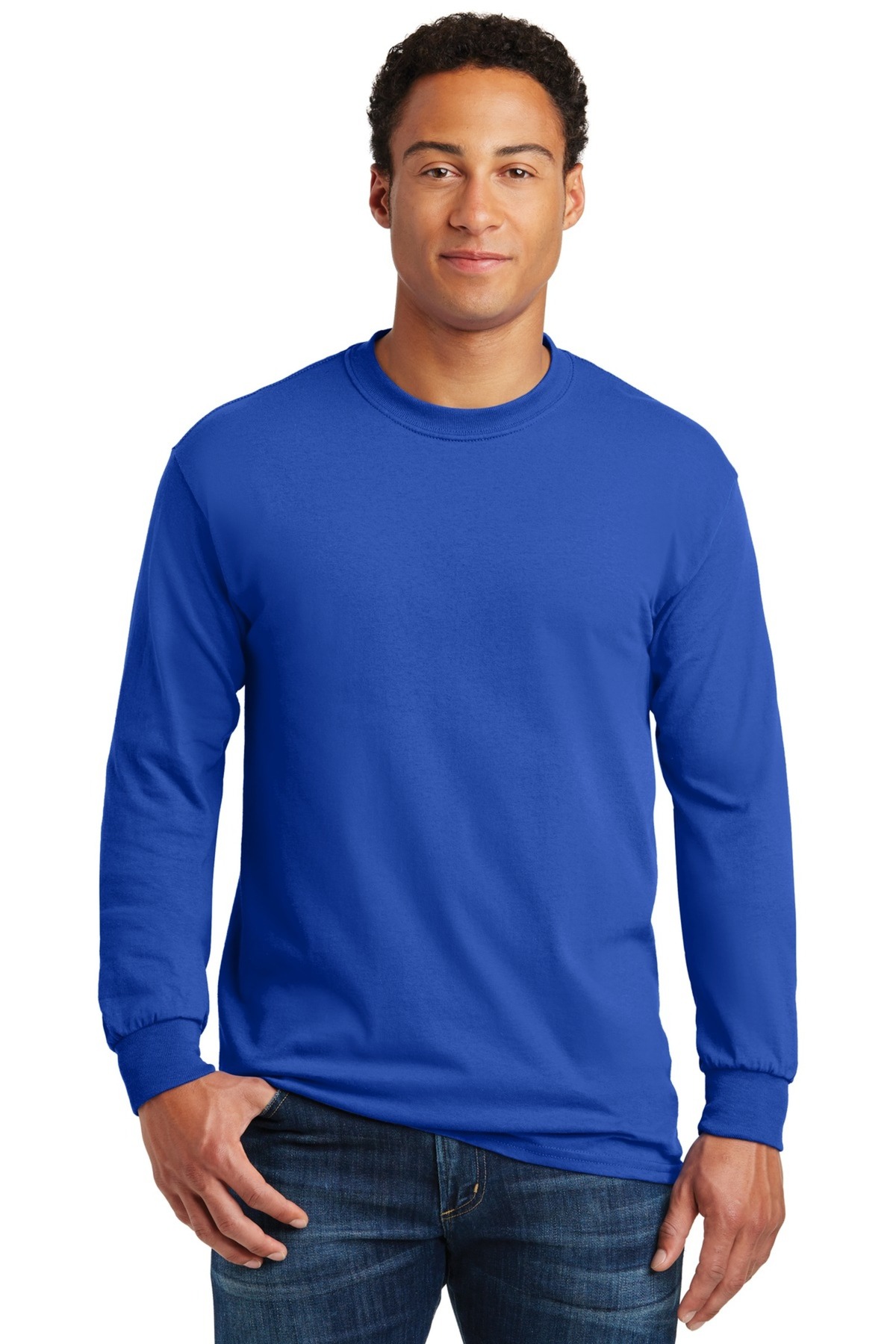 Gildan Embroidered Men's Heavy Cotton 100% Cotton Long Sleeve T-Shirt Thumb
