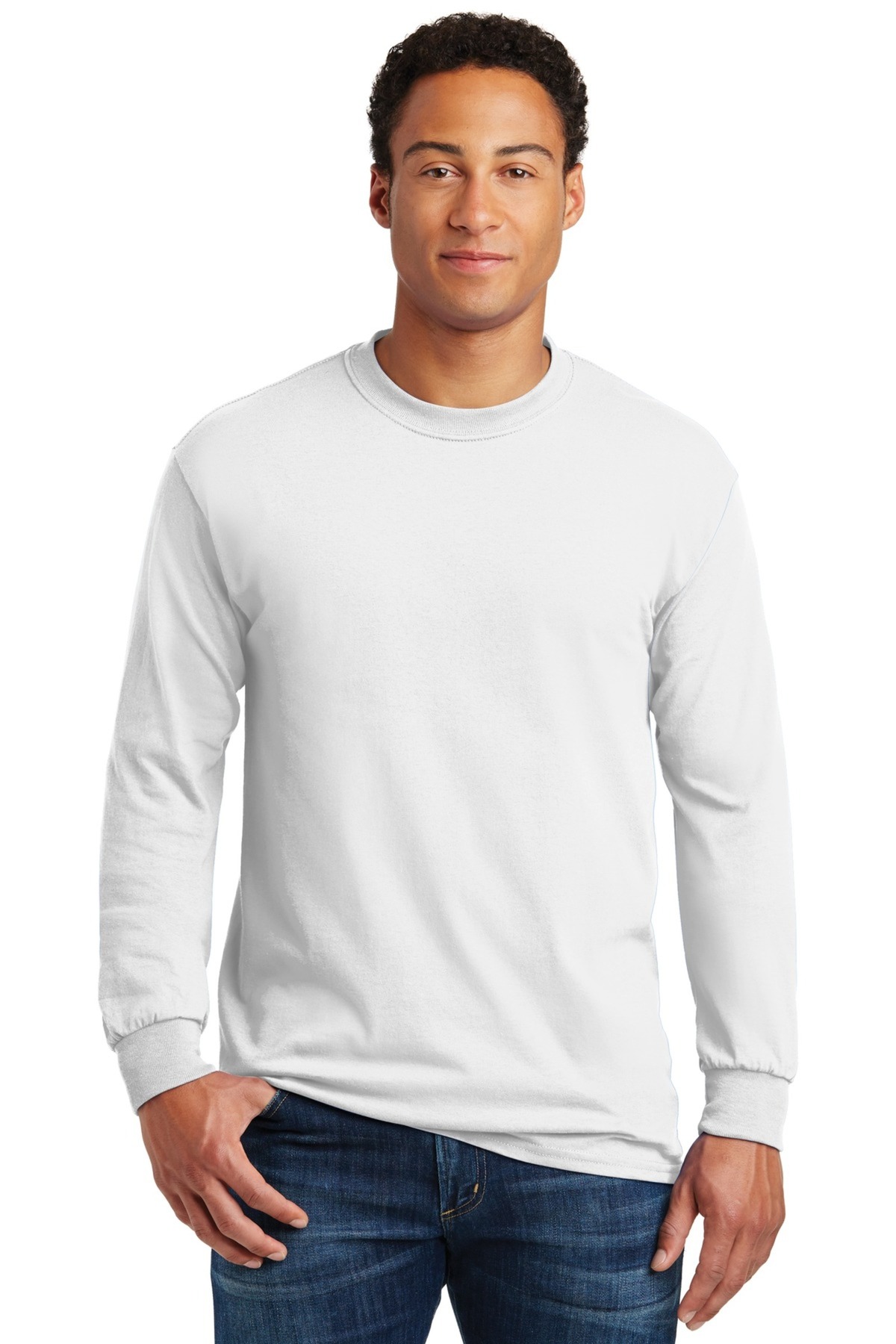 Gildan Printed Mens Heavy Cotton Long Sleeve T Shirt All Products Queensboro 9539