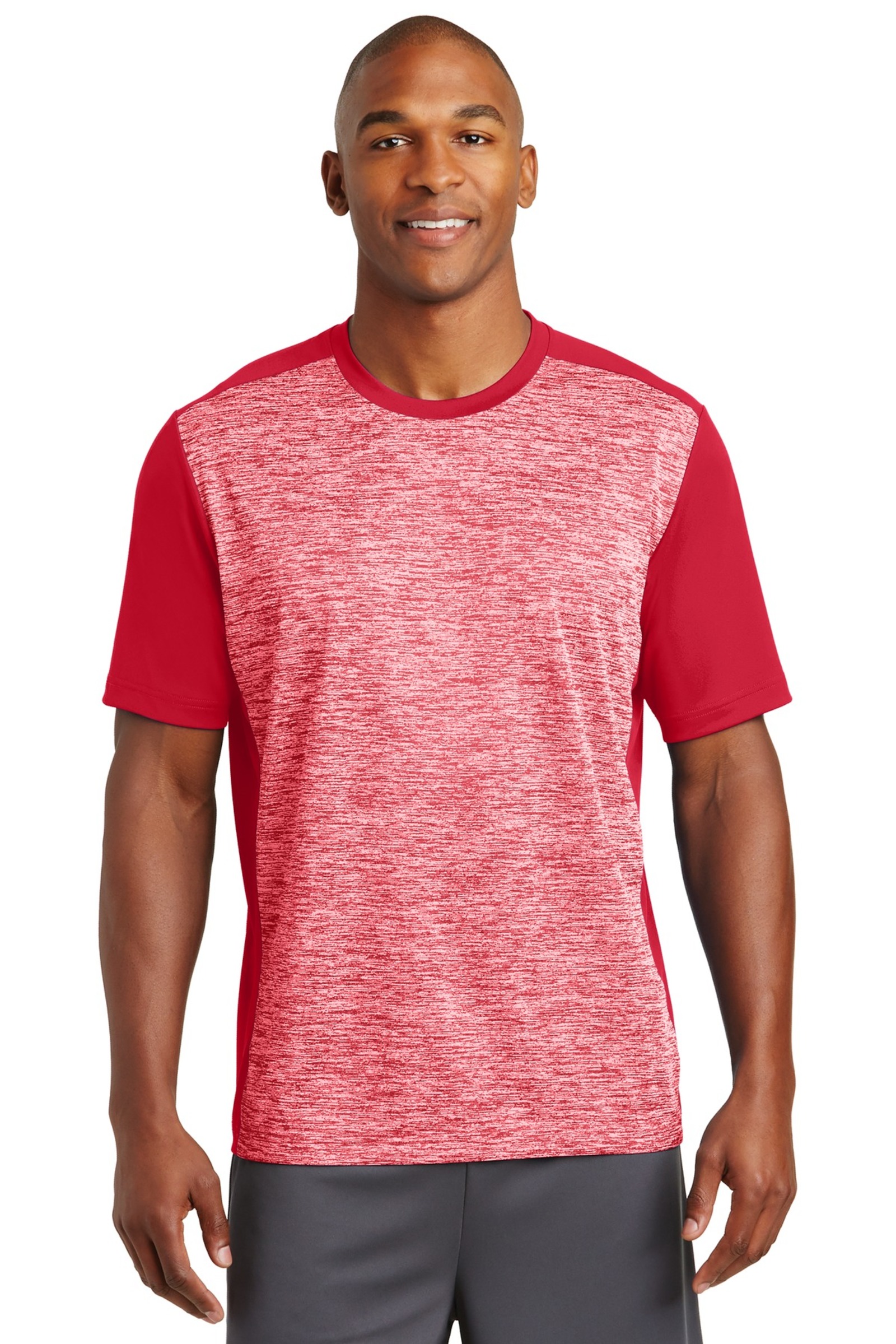 Sport-Tek Embroidered Men's PosiCharge Electric Heather Colorblock Tee