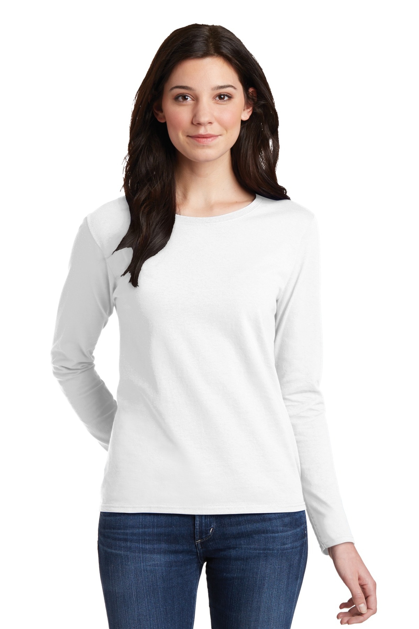 Gildan Embroidered Women's 100% Heavy Cotton Long Sleeve T-Shirt ...
