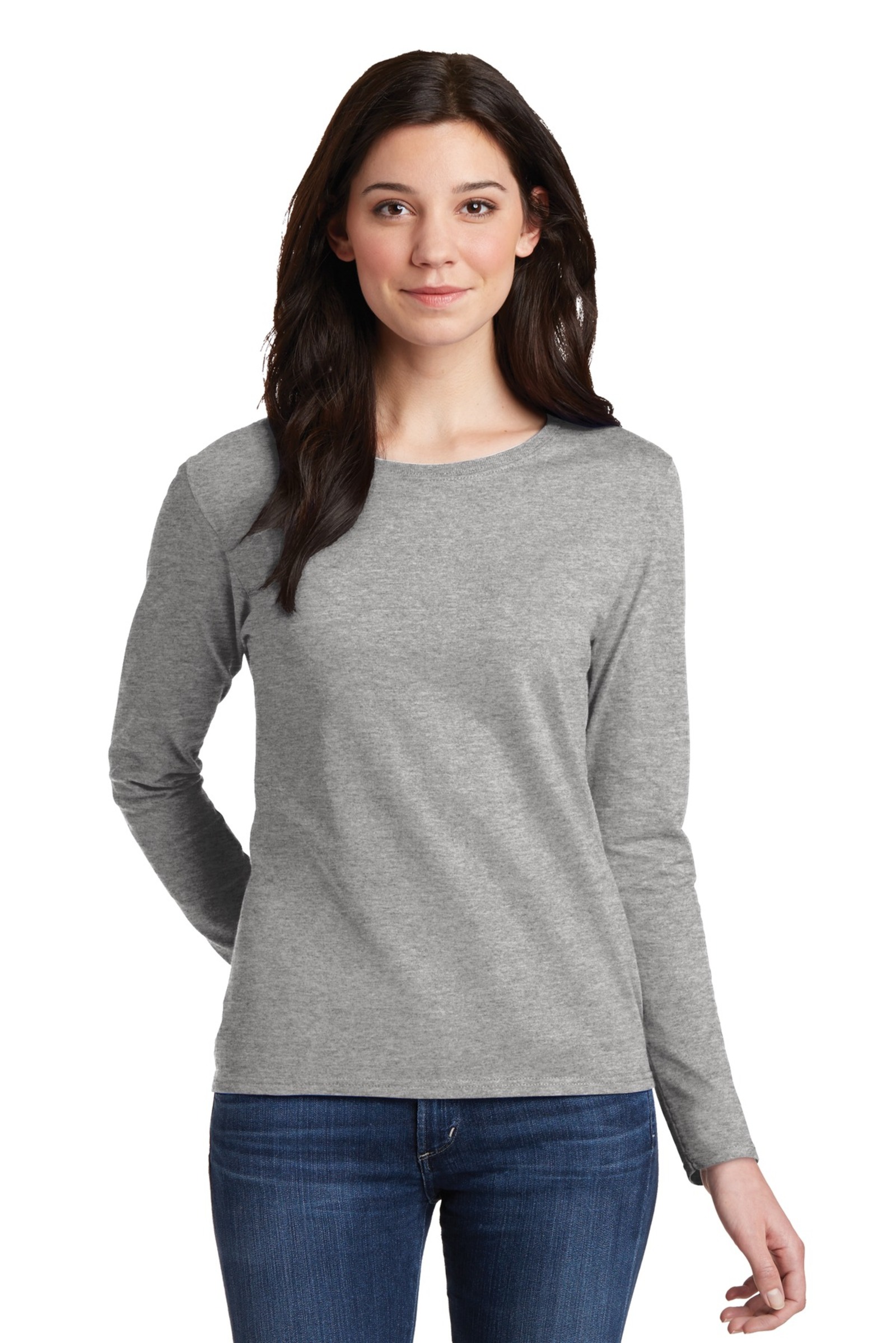 Gildan Embroidered Women's 100% Heavy Cotton Long Sleeve T-Shirt ...