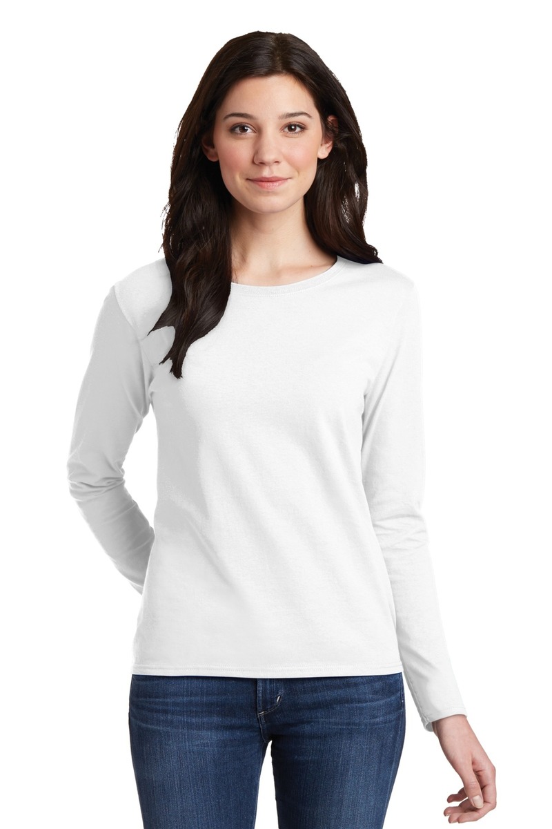 Product Image - Printed Gildan Ladies 100% Heavy Cotton Long Sleeve T-Shirt
