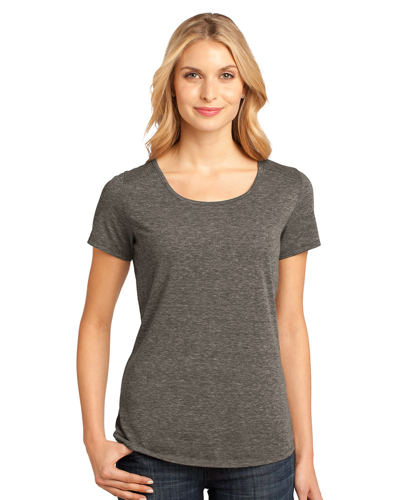 District Women's Tri-Blend Lace Scoop Tee
