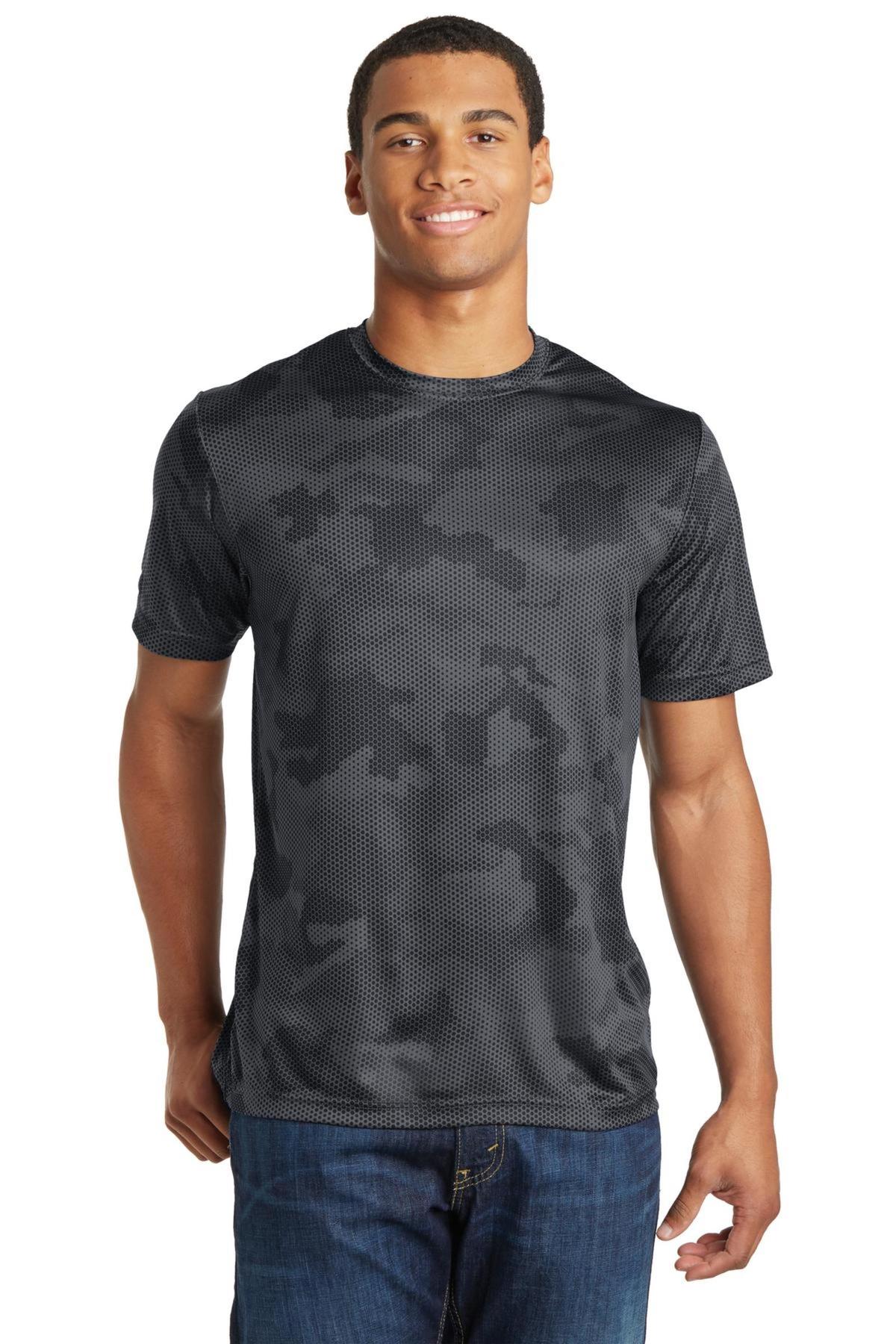 SportTek Printed Men's CamoHex Tee Activewear Queensboro