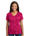 Sport-Tek Embroidered Women's CamoHex V-Neck Tee Thumb