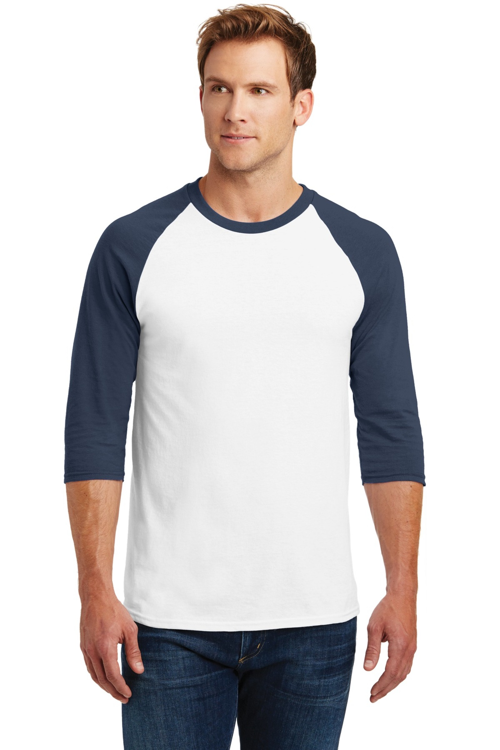 Gildan Printed Men's Heavy Cotton 3/4-Sleeve Raglan T-Shirt