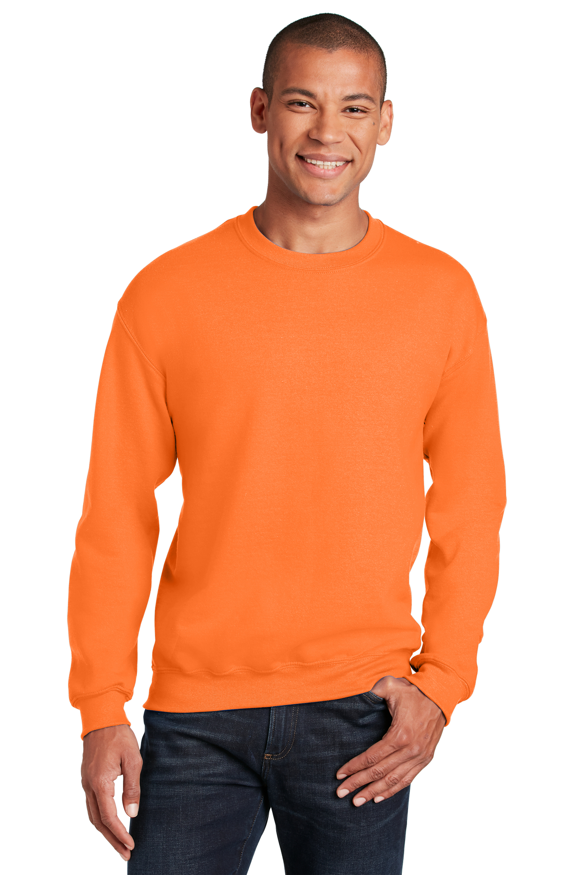 Gildan Printed Men's Heavy Blend Crewneck Safety Sweatshirt Thumb