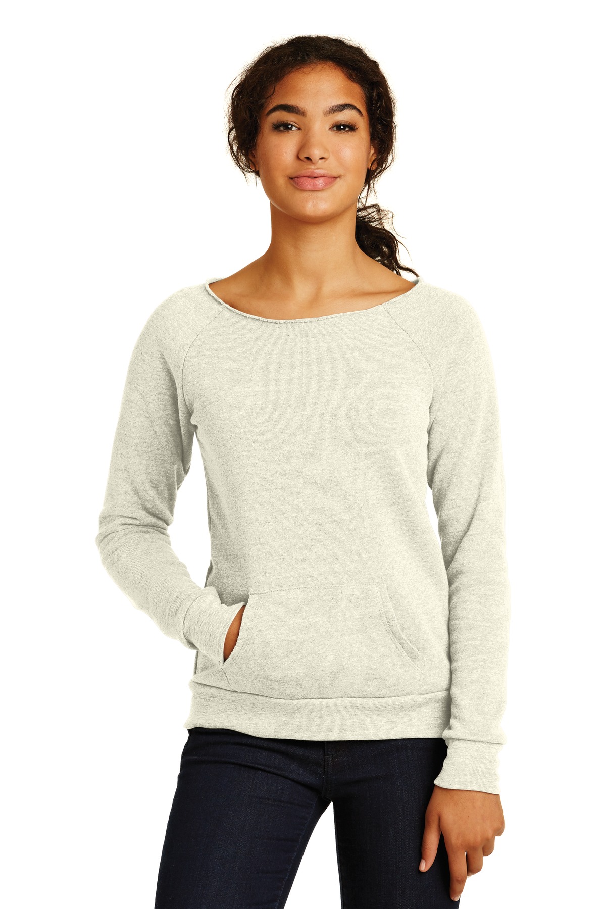 Alternative Printed Women's Off the Shoulder Eco-Fleece Sweatshirt 