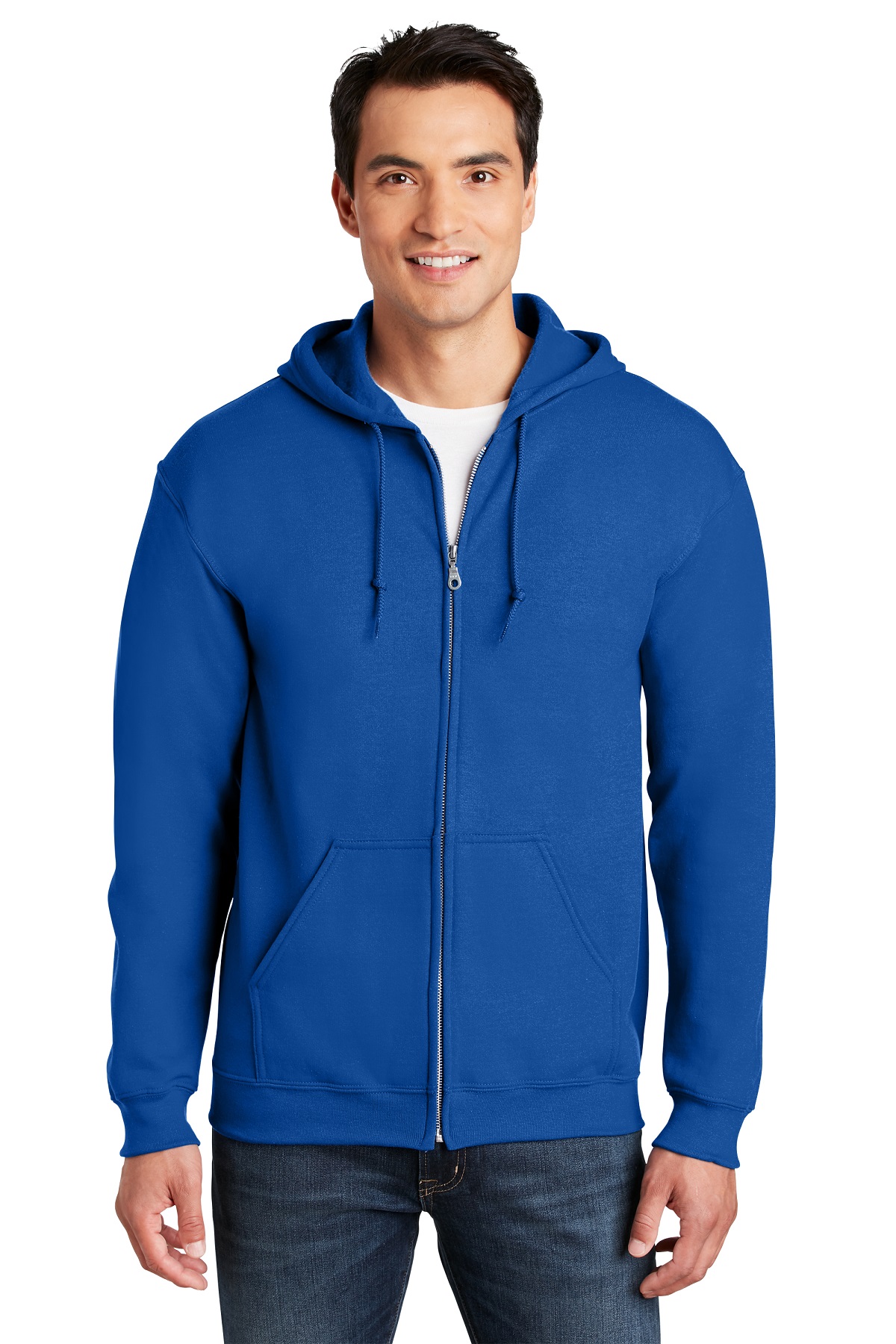 Gildan Embroidered Men's Full Zip Hooded Sweatshirt - Queensboro
