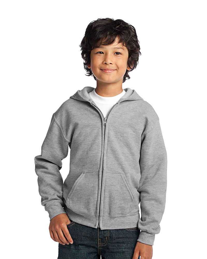 Gildan Printed Youth Full Zip Hooded Sweatshirt