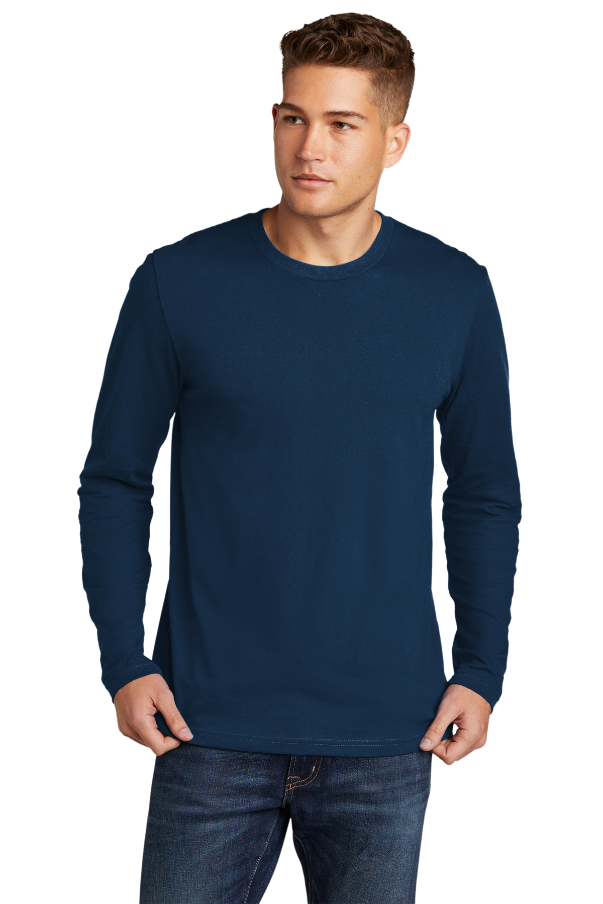 Next Level Printed Men S Cotton Long Sleeve Tee Queensboro