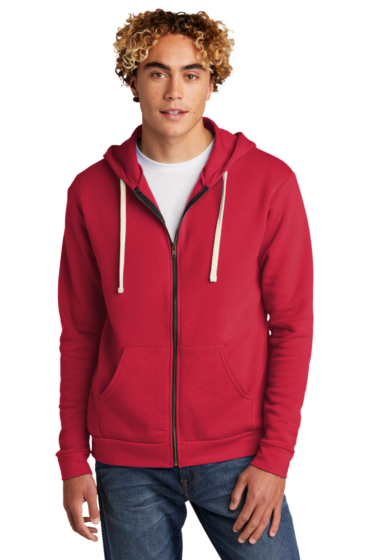 Next Level Embroidered Men's Beach Fleece Full-Zip Hoodie - Queensboro