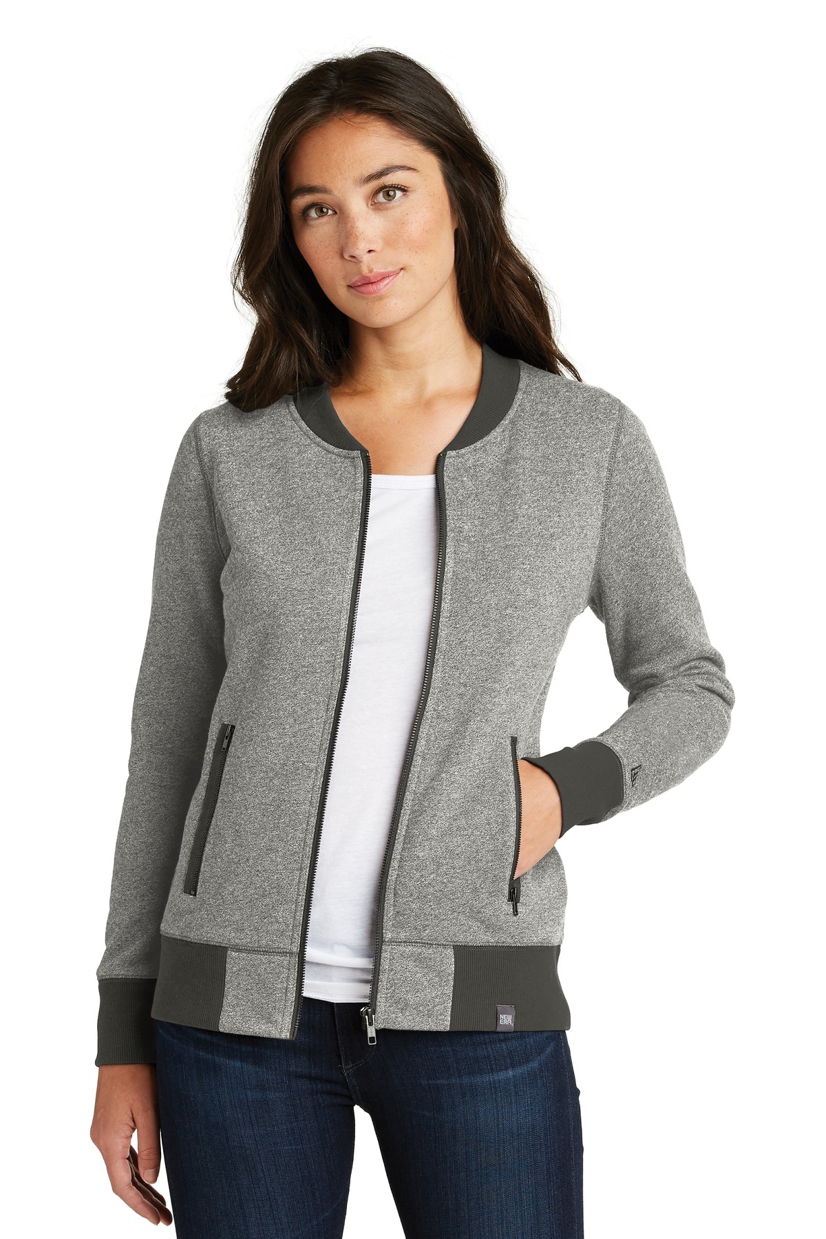 New Era Embroidered Women's French Terry Baseball Full-Zip Thumb