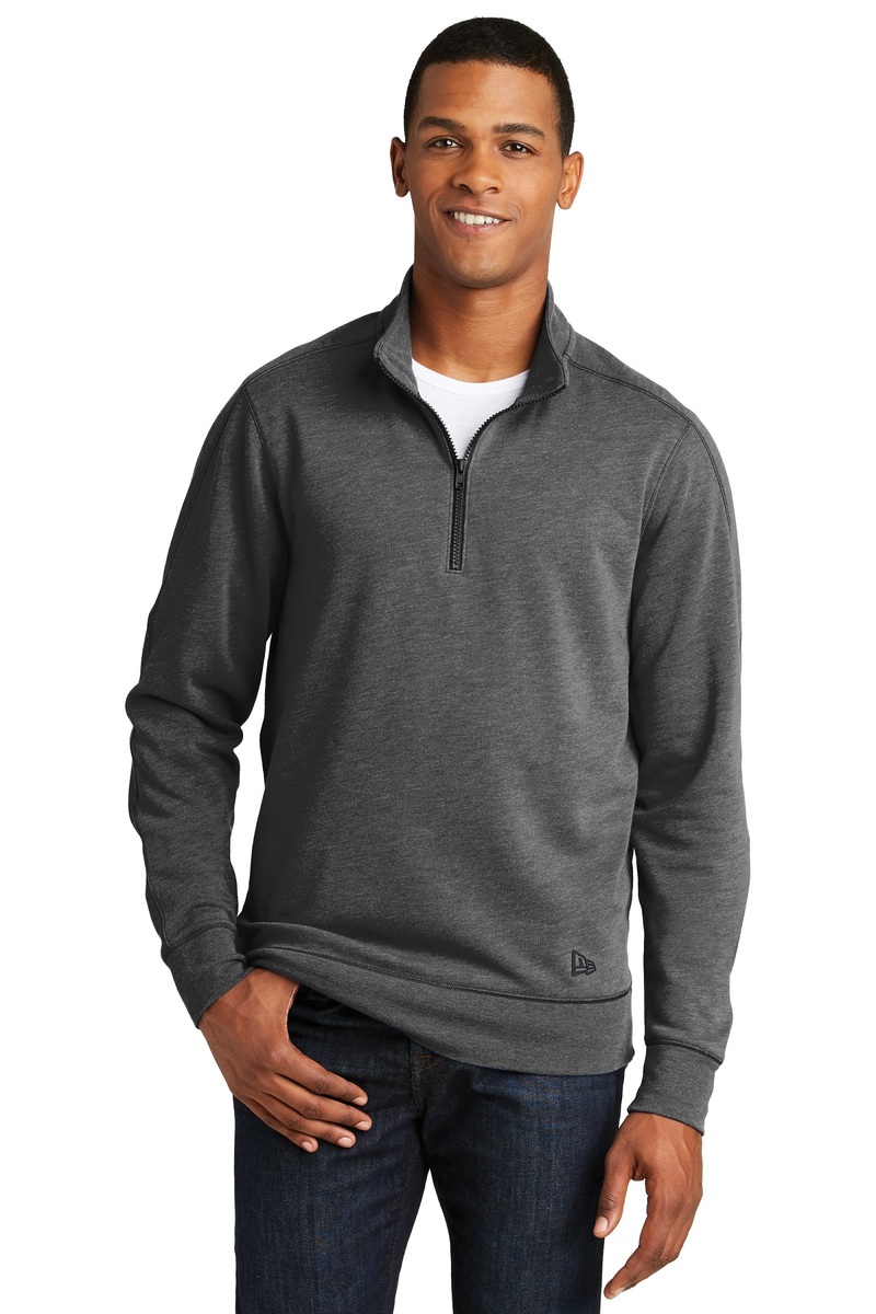 New Era Embroidered Men's 1/4-Zip Pullover Tri-Blend Sweatshirt