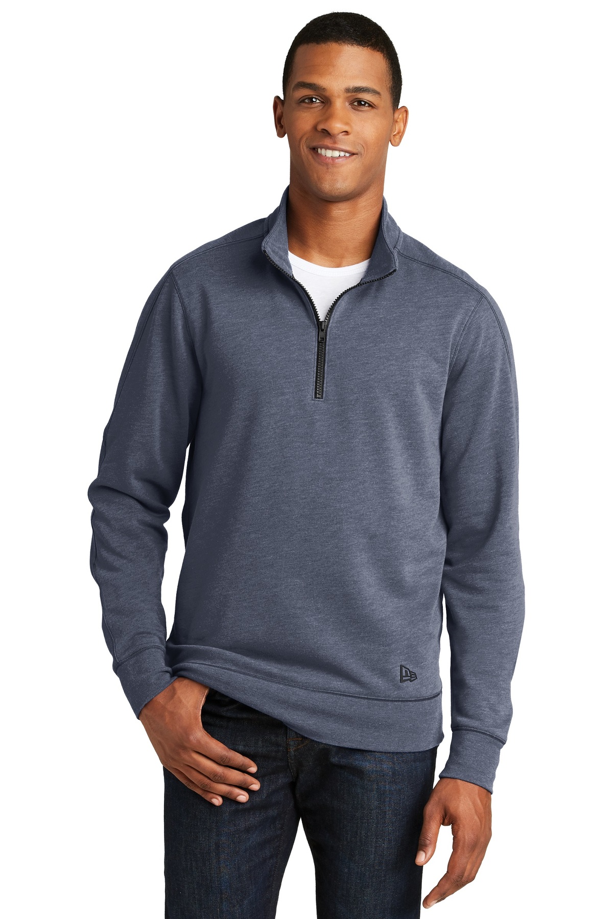 New Era Embroidered Men's Tri-Blend Fleece Pullover Hoodie - Queensboro