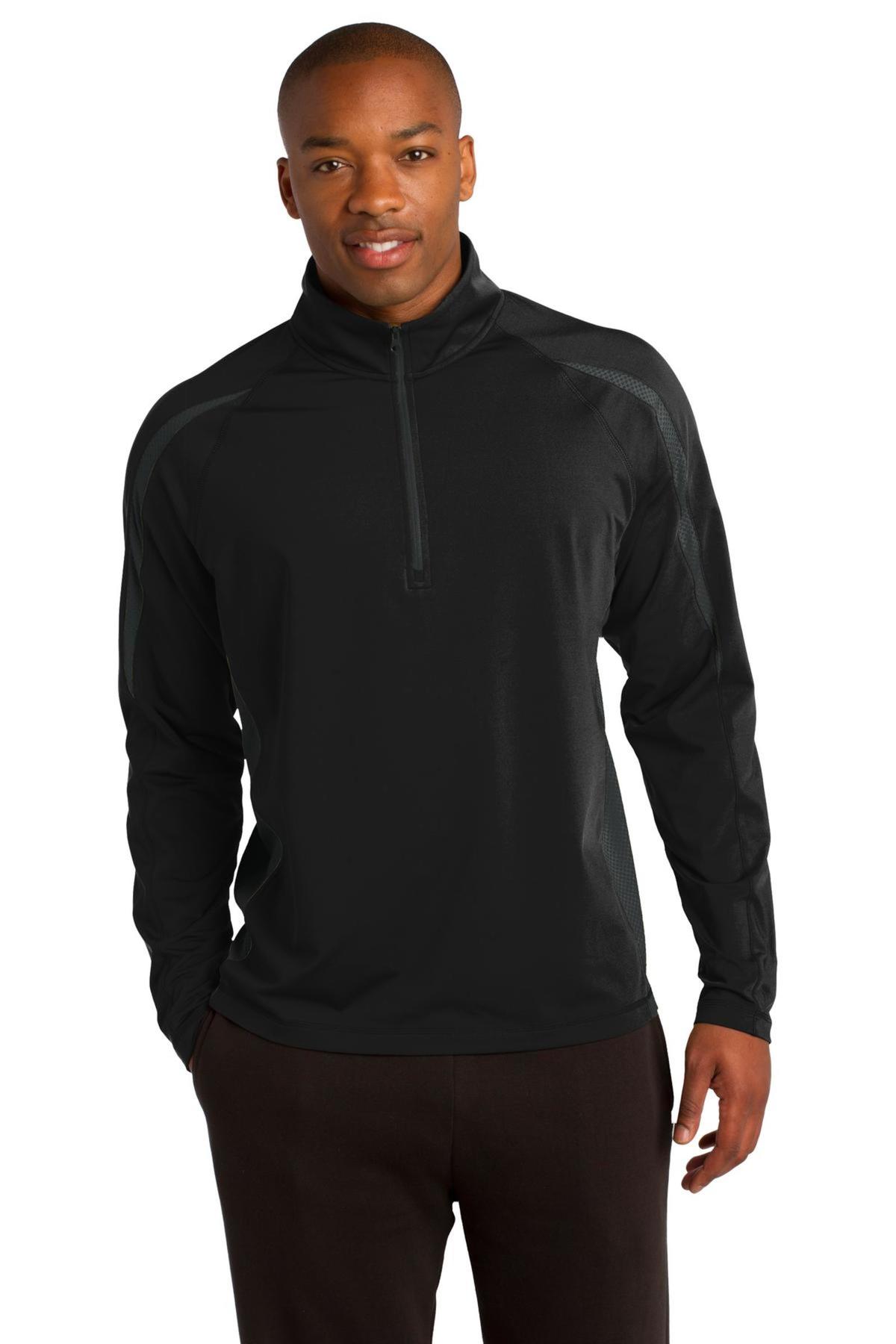 Sport-Tek Embroidered Men's Sport Wick Stretch 1/2 Zip Colorblock Pullover Image - Sport-Tek Sport Wick Stretch 1/2 Zip Colorblock Pullover