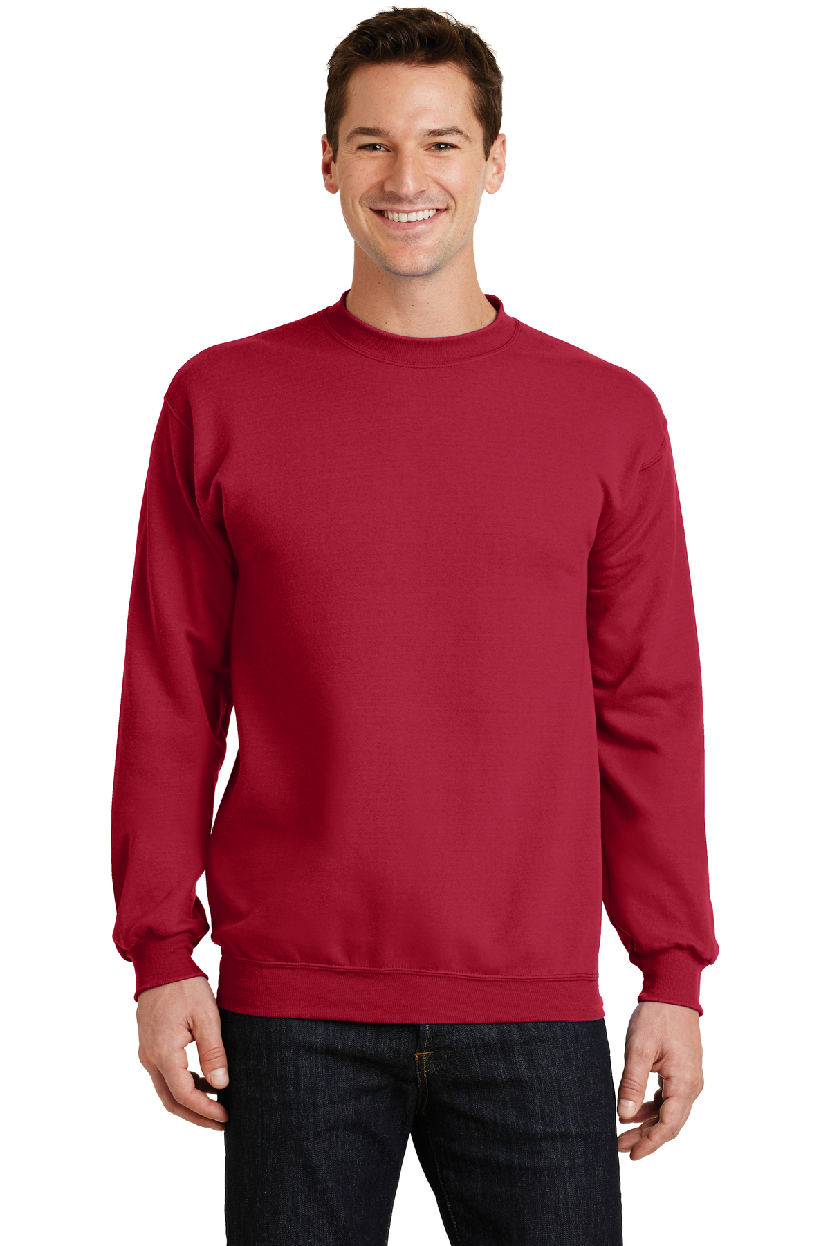 Port & Company Printed Men's Core Fleece Crewneck Sweatshirt ...