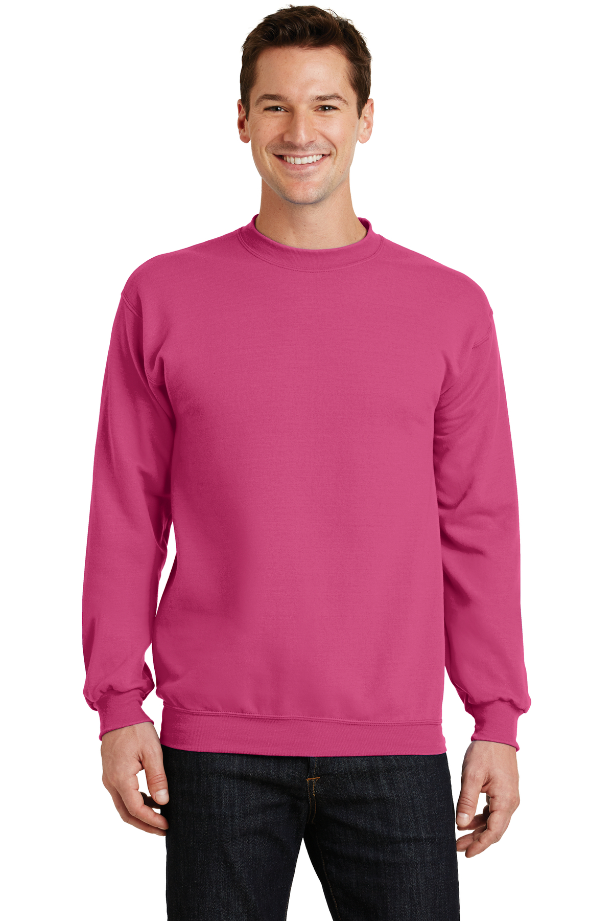 Port & Company Printed Men's Core Fleece Crewneck Sweatshirt ...