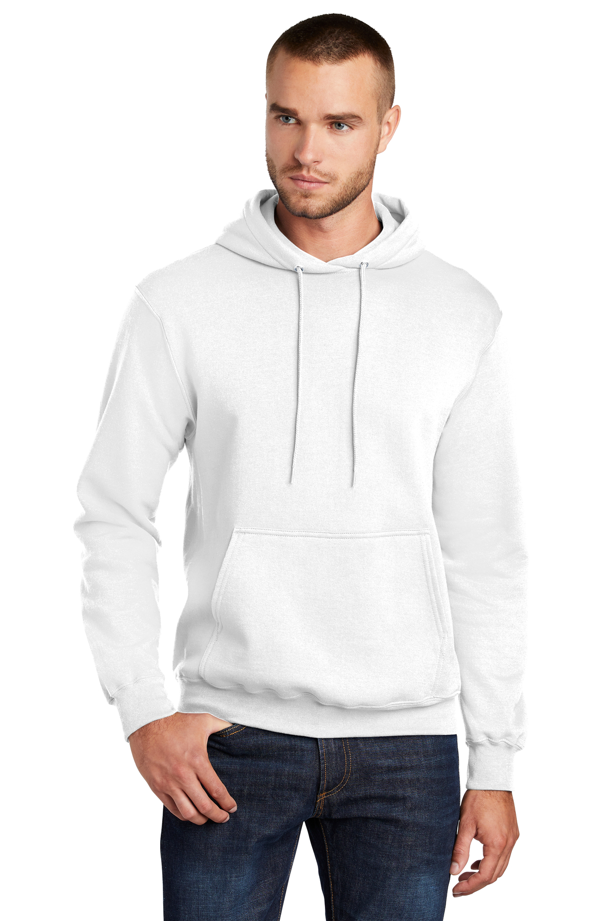 Port & Company  Printed Men's Core Fleece Hooded Sweatshirt