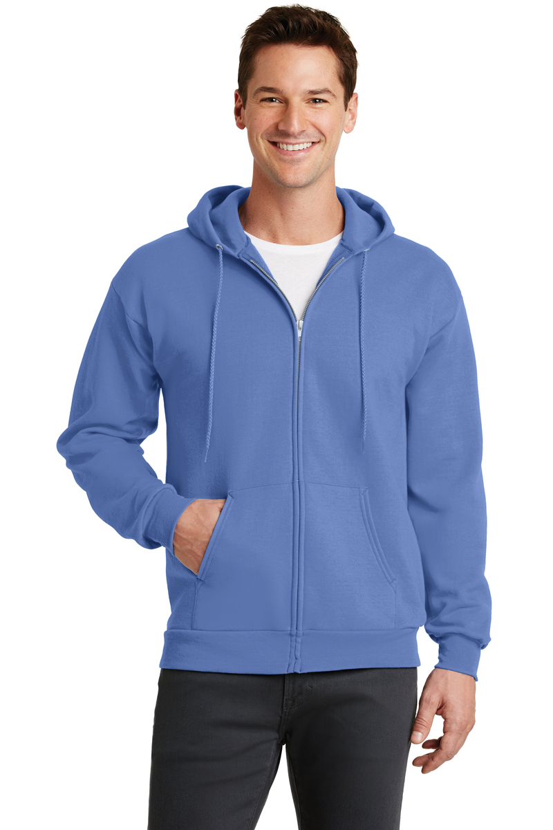 Product Image - Port & Company Embroidered Men's Core Fleece Full-Zip Hooded Sweatshirt