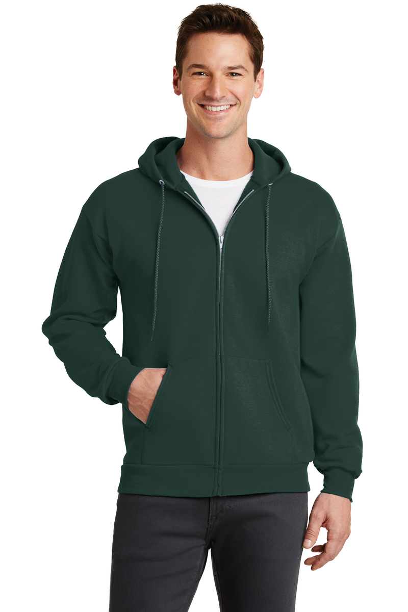 Port & Company Embroidered Men's Core Fleece Full-Zip Hooded Sweatshirt