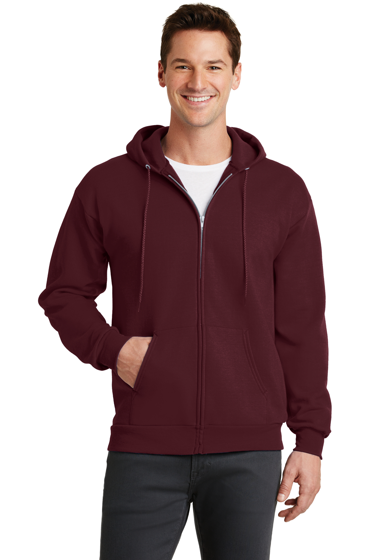 Port & Company Embroidered Men's Core Fleece Full-Zip Hooded