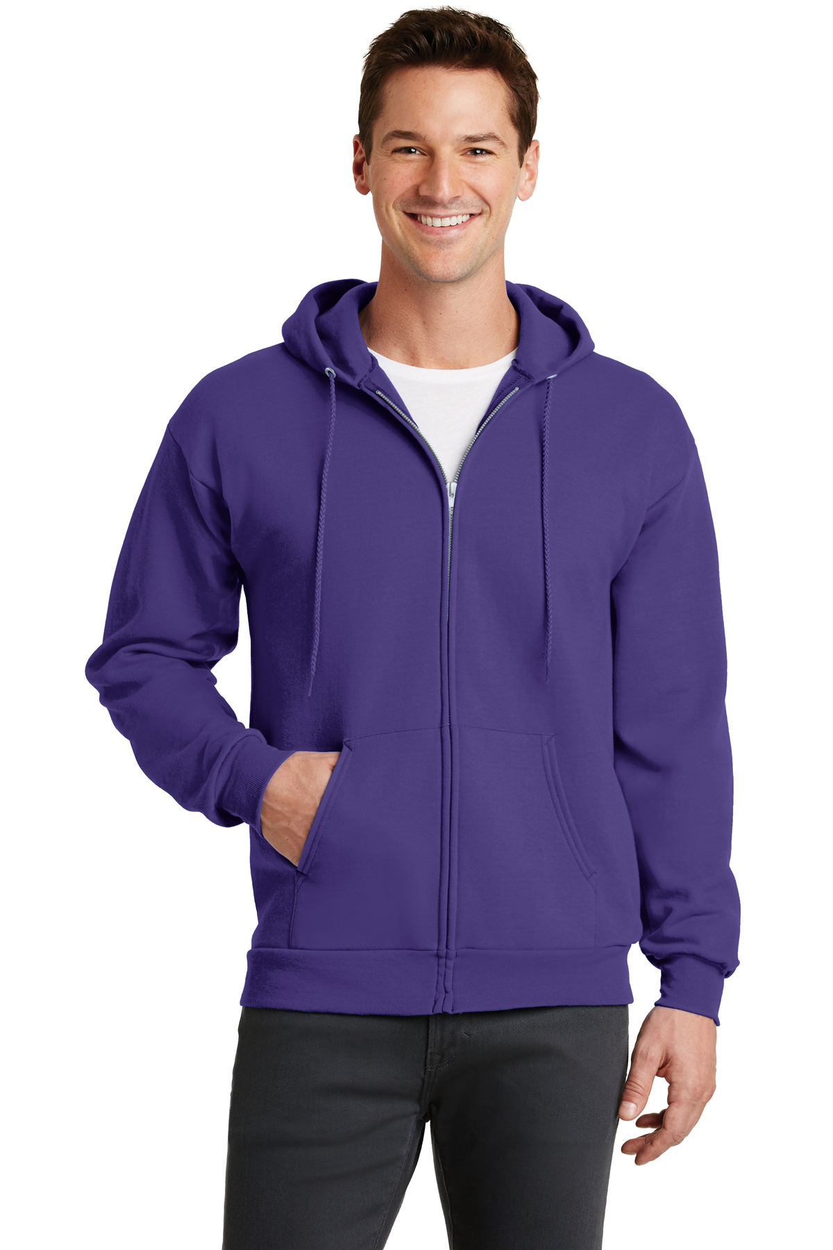 Port & Company Embroidered Men's Core Fleece Full-Zip Hooded