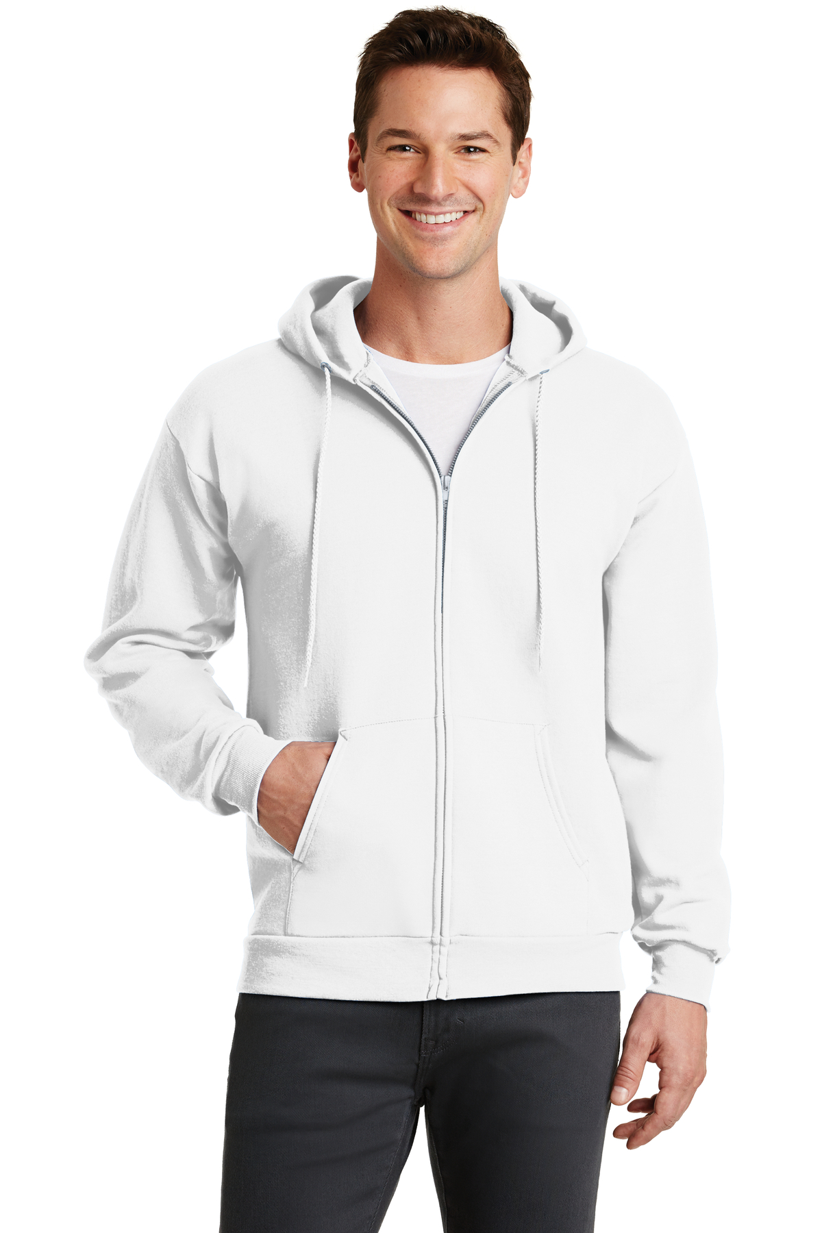 Port & Company Embroidered Men's Core Fleece Full-Zip Hooded Sweatshirt