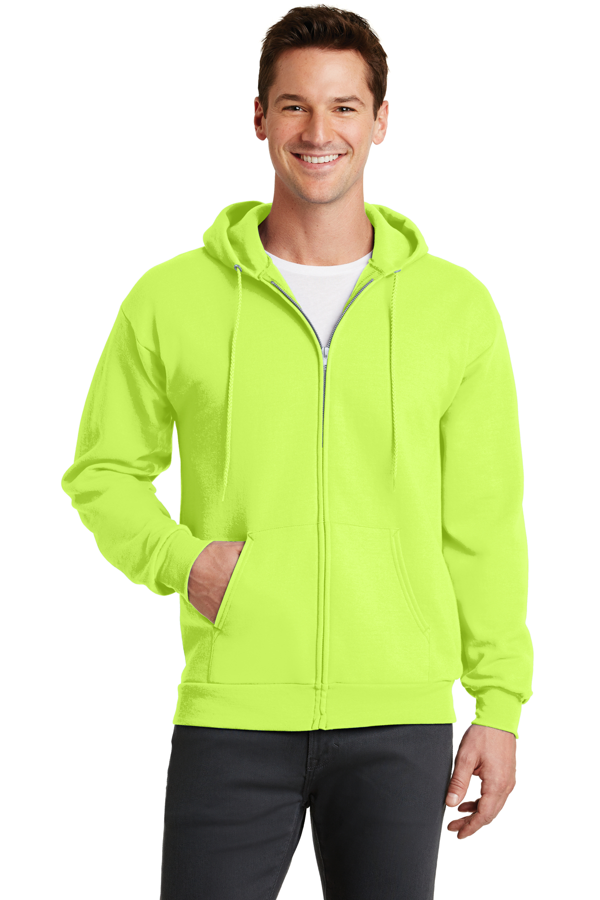 Port & Company Embroidered Men's Core Fleece Full-Zip Hooded Sweatshirt ...