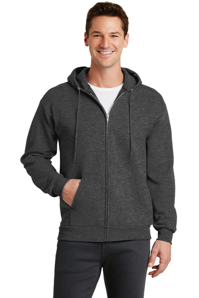 Port & Company Printed Men's Core Fleece Full-Zip Hooded Sweatshirt